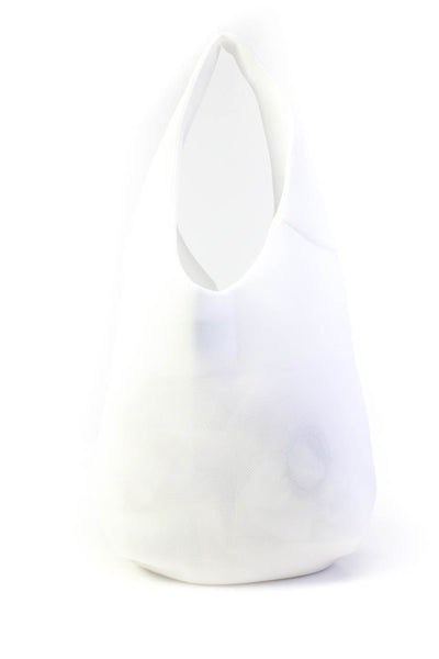 Simone Rocha Womens Single Strap Open Top Neoprene Hobo Handbag White