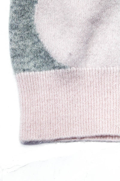 Bonpoint Girls Cherry Print Long Sleeve Crew Neck Sweater Gray Light Pink Size 8