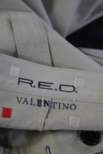 RED Valentino Mens Flat Front Four Pockets Straight Leg Dress Pant Khaki Size 54