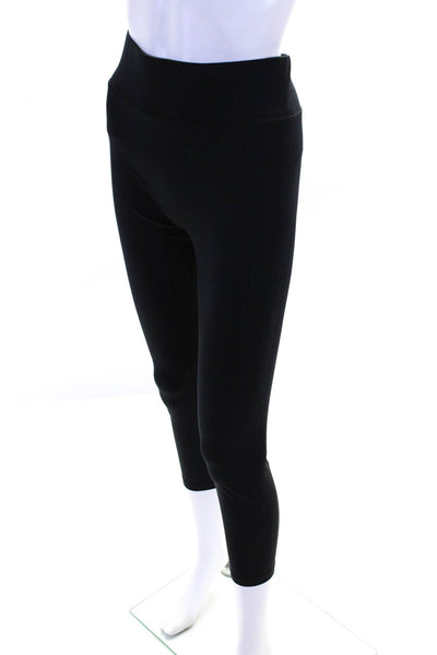 All Access Womens Elastic Waistband High Rise Cropped Leggings Black Size Large