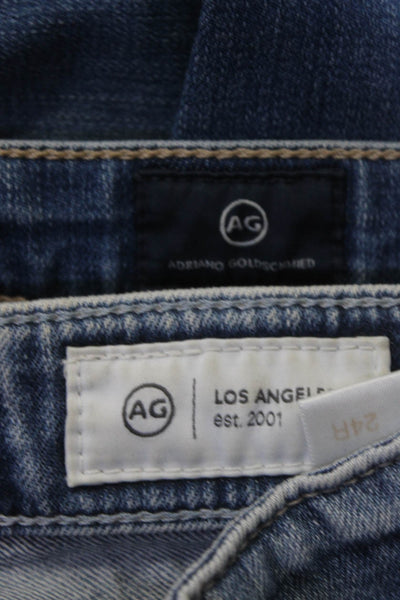 AG Adriano Goldschmied Women's Raw Hem Medium Wash Jeans Blue Size 24, Lot 2