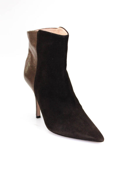 Barneys New York Womens Patchwork Zip Stiletto Heels Boots Brown Size EUR39