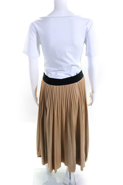 Givenchy Womens Light Brown Pull On Pleated Maxi Skirt Size 40