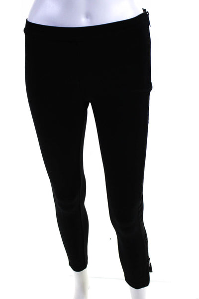 Burberry London Womens Side Zipped Stripe Skinny Leg Dress Pants Black Size 2