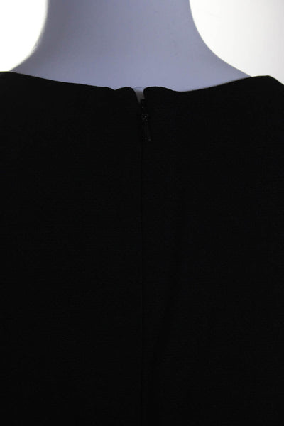 Theory Womens Textured Darted Back Zipped Short Sleeve Sheath Dress Black Size 0