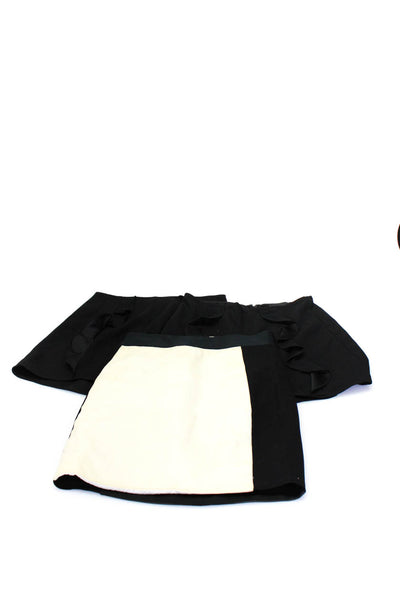 Intermix Mason Womens Zip Ruffled Colorblock Shorts Skirt Black Size P 0 Lot 3