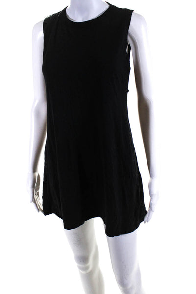 Michael Lauren Womens Round Neck Sleeveless Back Keyhole Tank Dress Black Size S