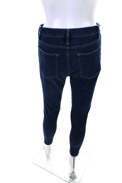 Frame Womens Zipper Fly High Rise Dark Wash Skinny Jeans Blue Denim Size 28