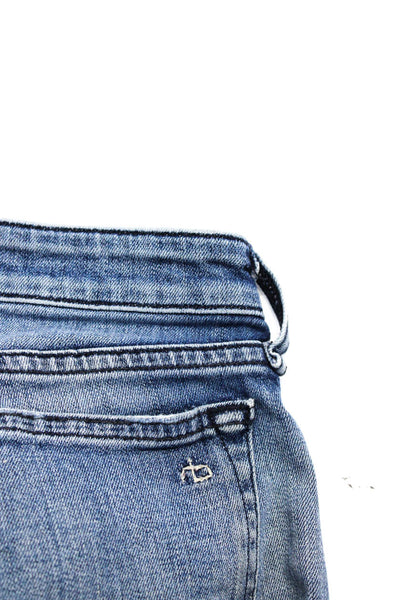 Rag & Bone Womens Cotton Distress Straight Leg Medium Wash Jeans Blue Size EUR24