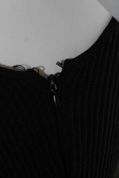 Princess Polly Womens Ribbed Knit Scoop Neck Mini Tank Top Dress Black Size XS