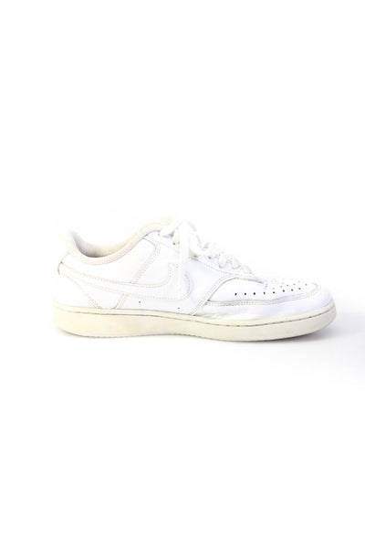 Nike Womens Leather Low Top Lace Up Casual Sneakers White Size 9