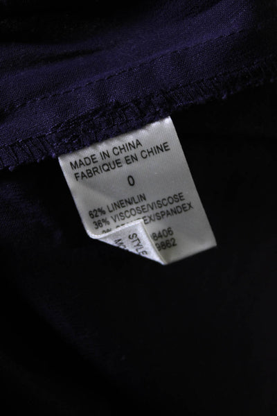 Theory Womens Pleated Waist Short Sleeve Button Up Shirt Dress Purple Size 0