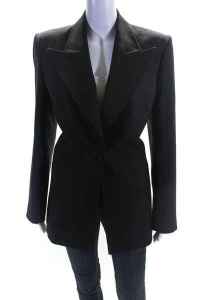Gabriela Hearst Womens Single Button Blazer Jacket Black Wool Size EUR 44