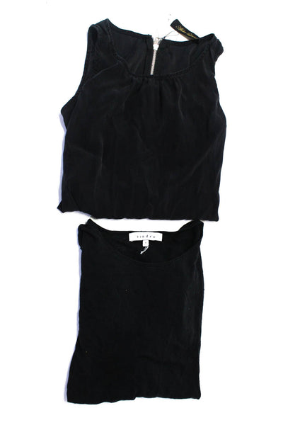 Sandro Alisha Levine Womens Half Sleeved Slim T Shirt Tank Top Black 1 S Lot 2