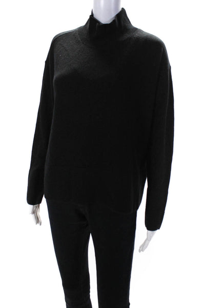 Everlane Womens Black The Cashmere Square Turtleneck  Size M