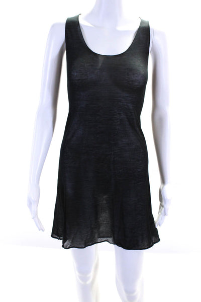 Fabrizio Del Carlo Womens Scoop Neck Knit Tank Dress Black Cotton Size XL