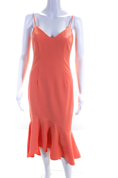 Bardot Women's Sweetheart Flounce Hem High Low Dress Orange Size 4