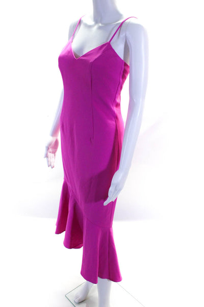 Bardot Women's Sweetheart Flounce Hem High Low Dress Hot Pink Size 4