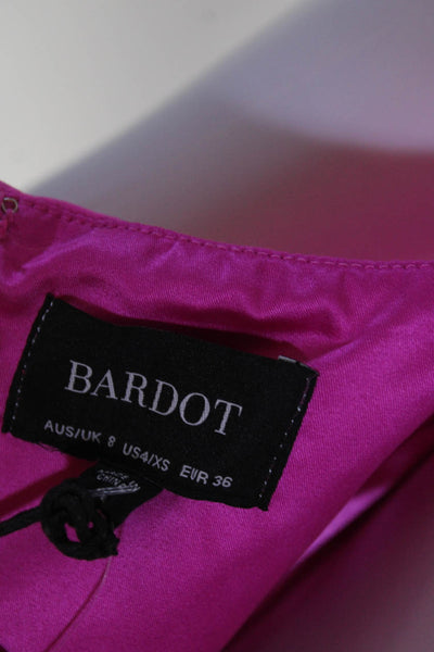 Bardot Women's Sweetheart Flounce Hem High Low Dress Hot Pink Size 4