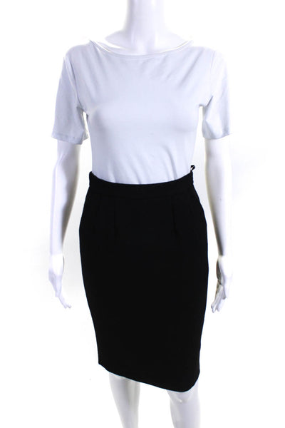 Miu Miu Women's Zip Side A-Line Midi Skirt Black Size 38