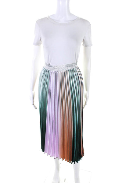 Why Women's Elastic Pleated Flare Midi Skirt Multicolor Size S