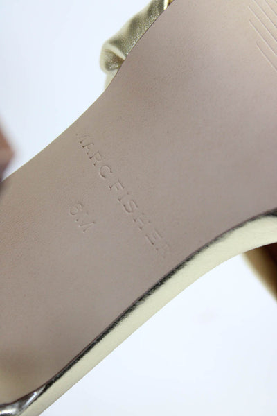 Marc Fisher Women's Braided Slip On Heels Sandals Gold Size 6.5