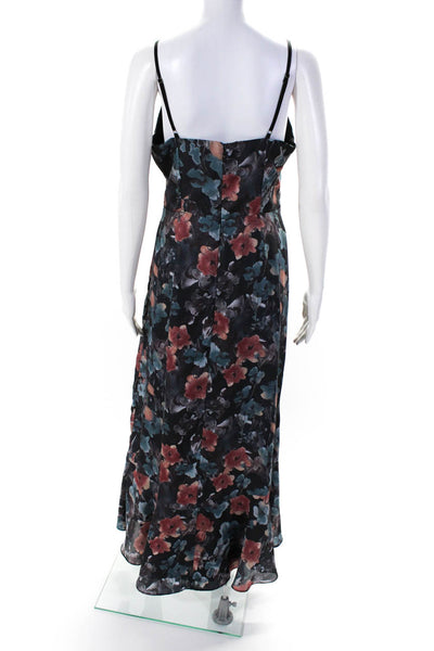 Harlyn Womens Black Dark Floral High Low Dress Size 6 12526499