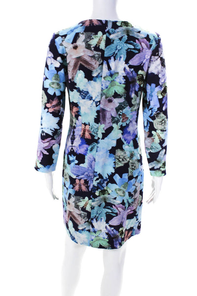 Cacharel Women's Round Neck Long Sleeves A-Line Mini Floral Dress Size 4