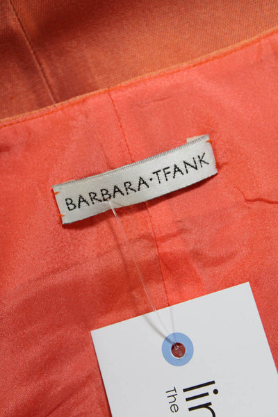 Barbara Tfank Womens 3/4 Sleeve Sequin Trim Oversized Shirt Orange Size Large