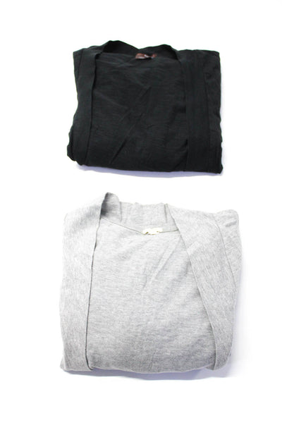 Bobi J Crew Womens Jersey Knit Open Sweater Cardigans Black Gray Size S XS Lot 2