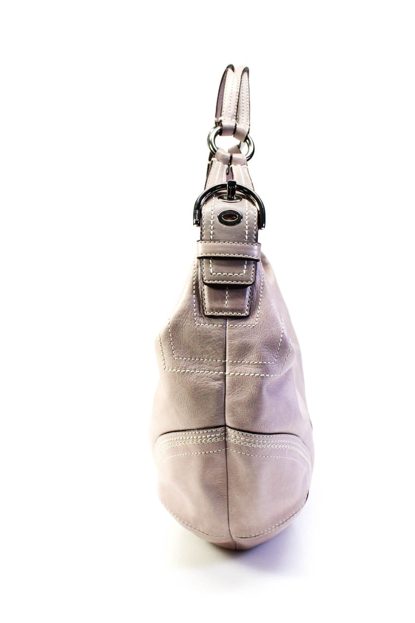 The Sax Metallic Silver Leather Hobo Bag Purse | eBay