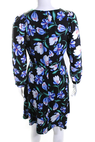 Draper James Womens Black Floral Smocked Sleeve Dress Size 2 13256849