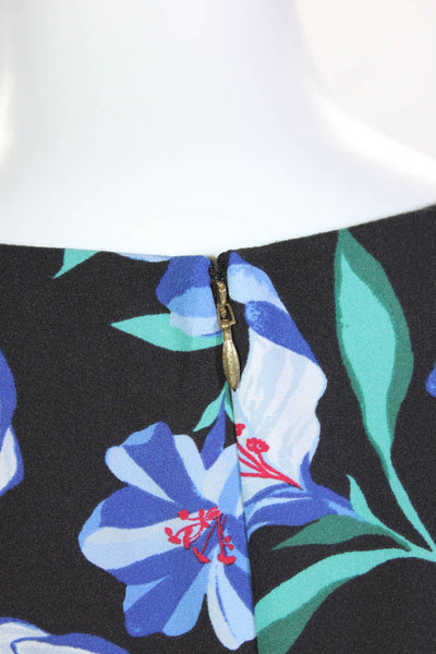 Draper James Womens Black Floral Smocked Sleeve Dress Size 2 13256849