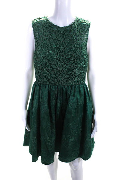 ML Monique Lhuillier Womens Green Ivy Green Lace Dress Size 10 10809608