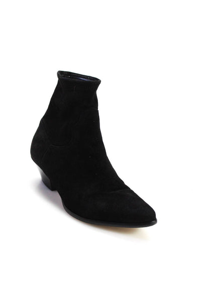 Tamara Mellon Womens Suede Pointed Toe Slip On Ankle Boots Black Size 39 9