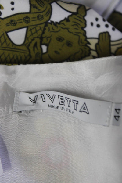 Vivetta Womens Back Zip Sleeveless Floral Shift Dress White Multi Size IT 44