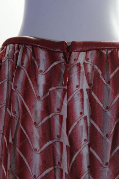 Thomas Wylde Women's Round Neck Sleeveless Abstract Maxi Dress Red Size XS