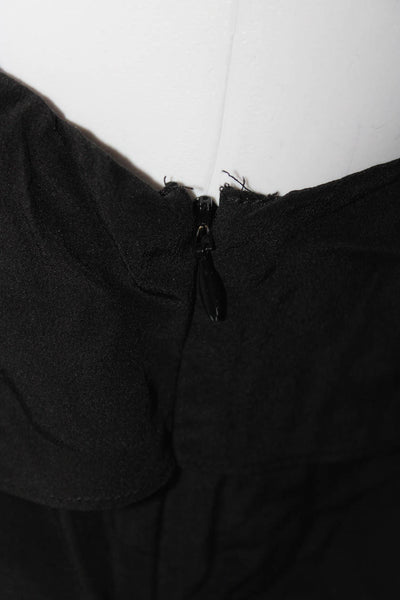 Madison Marcus Women's Scoop Neck Spaghetti Straps Ruffle Jumpsuit Black Size S