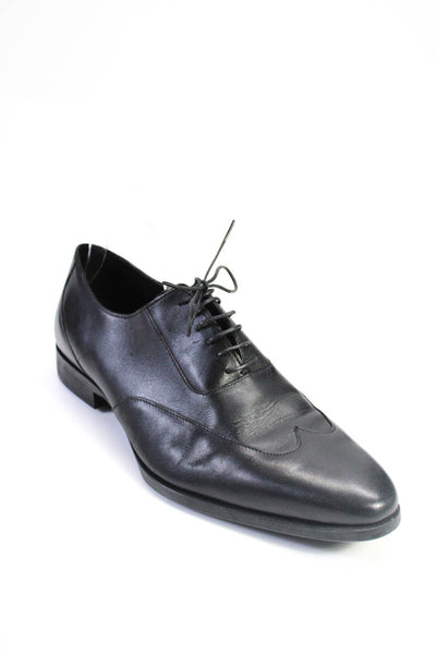 Zara Man Men's Round Toe Lace Up Oxford Shoe Black Size 15
