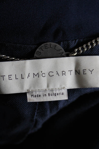 Stella McCartney Women's Long Sleeve A-Line Lined Jacket Navy Size 40