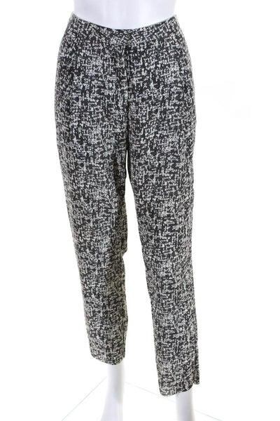 Acne Women's Abstract Print Tapered Trousers Pants Gray/White Size 36