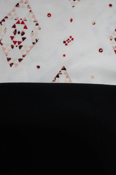 Club Monaco Women's Silk Spaghetti Strap Geometric Print Blouse White Size S XS,
