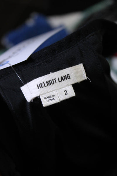 Helmut Lang Womens Black Drape Detail Crew Neck Sleeveless Pencil Dress Size 2