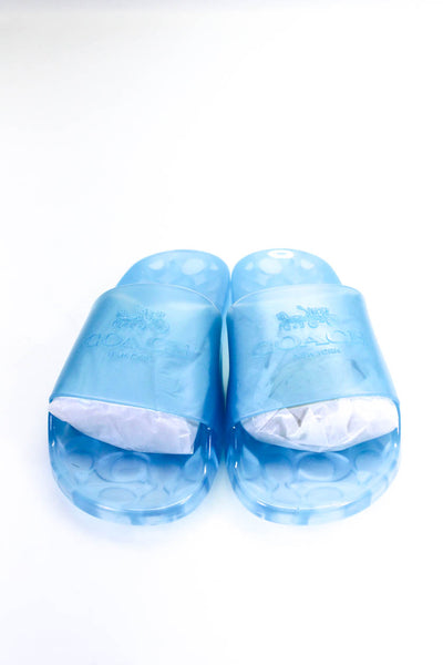 Coach Womems Ulyssa Rubber Slide On Sandals Bright Marine Blue Size 7 B