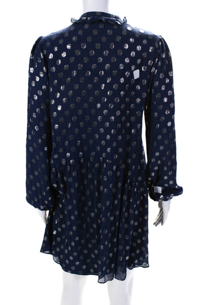 SALONI Womens Blue Navy Dot Tilly Ruffle Dress Size 8 13289873