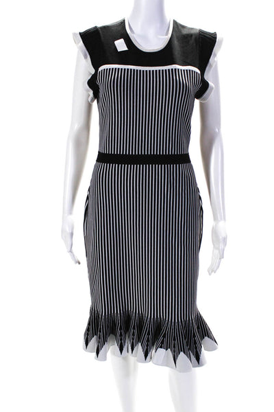 Shoshanna Womens Black Striped Sinead Dress Size 10 12023213