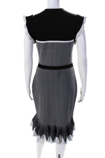 Shoshanna Womens Black Striped Sinead Dress Size 10 12023213