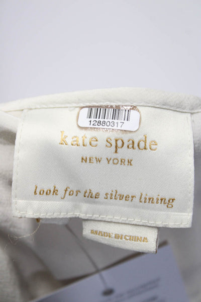 kate spade new york Womens White Tuxedo Romper Size 4 12880317