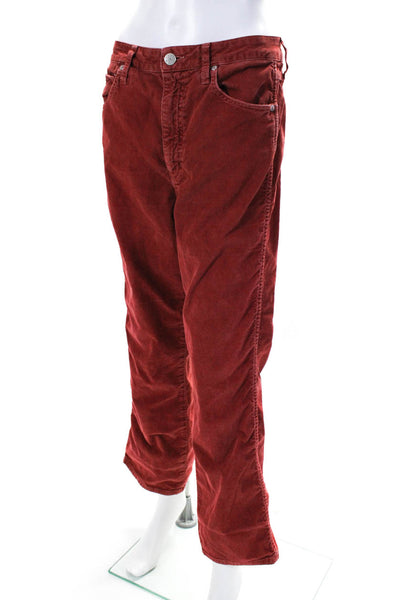 AMO Womens Red Bella Corduroy High Rise Pants Size 10 12512804