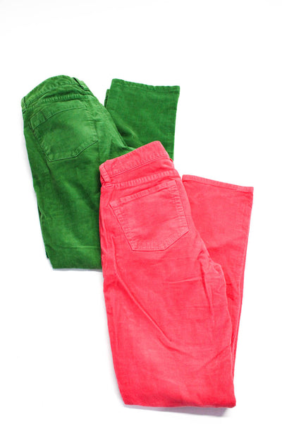 J Crew Womens Corduroy Pants Pink Green Size 25 Short 27 Regular Lot 2